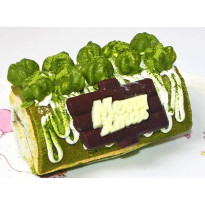 画像1: クリスマスケーキ まっ茶ロールデコレーションケーキ